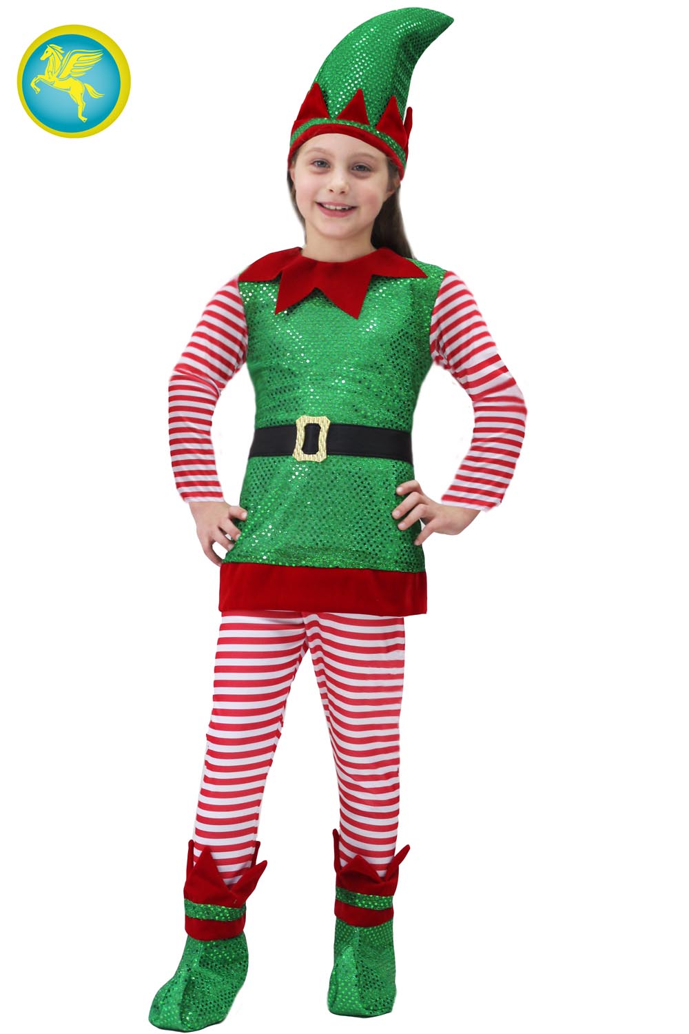 Costume da Elfo bambina di babbo natale